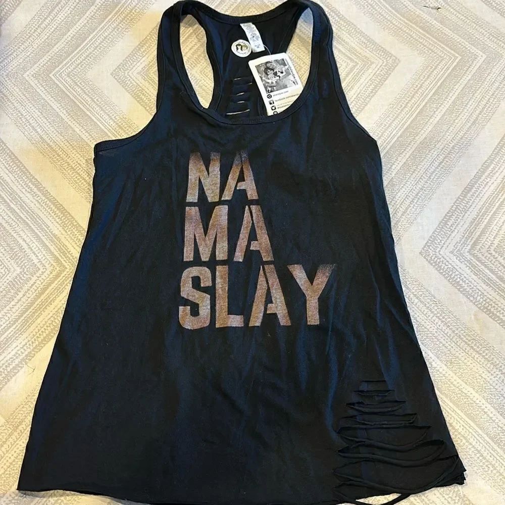 Ali & Joe Women’s ‘Nama Slay’ Black Cut Custom Tank Top